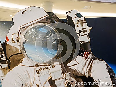 Close up a mock up of Astronaut at space exhibition. Editorial Stock Photo
